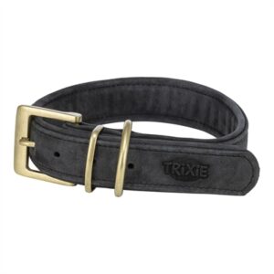 Trixie Halsband Hond Pure Leer Zwart